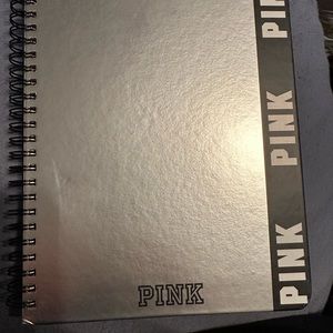 New VS PINK notebook journal agenda blank book in Silver